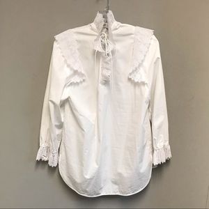 SANDRO White Lace Blouse SZ 2/4